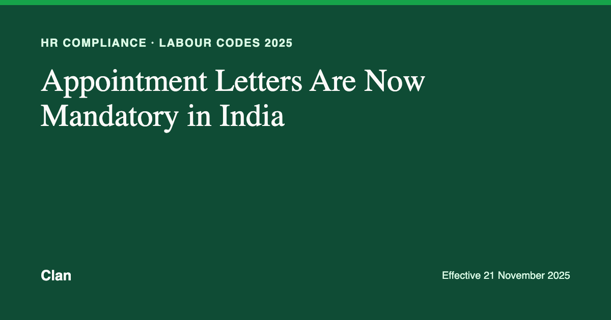 Appointment Letters Are Now Mandatory in India — Most SMBs Aren't Compliant Yet