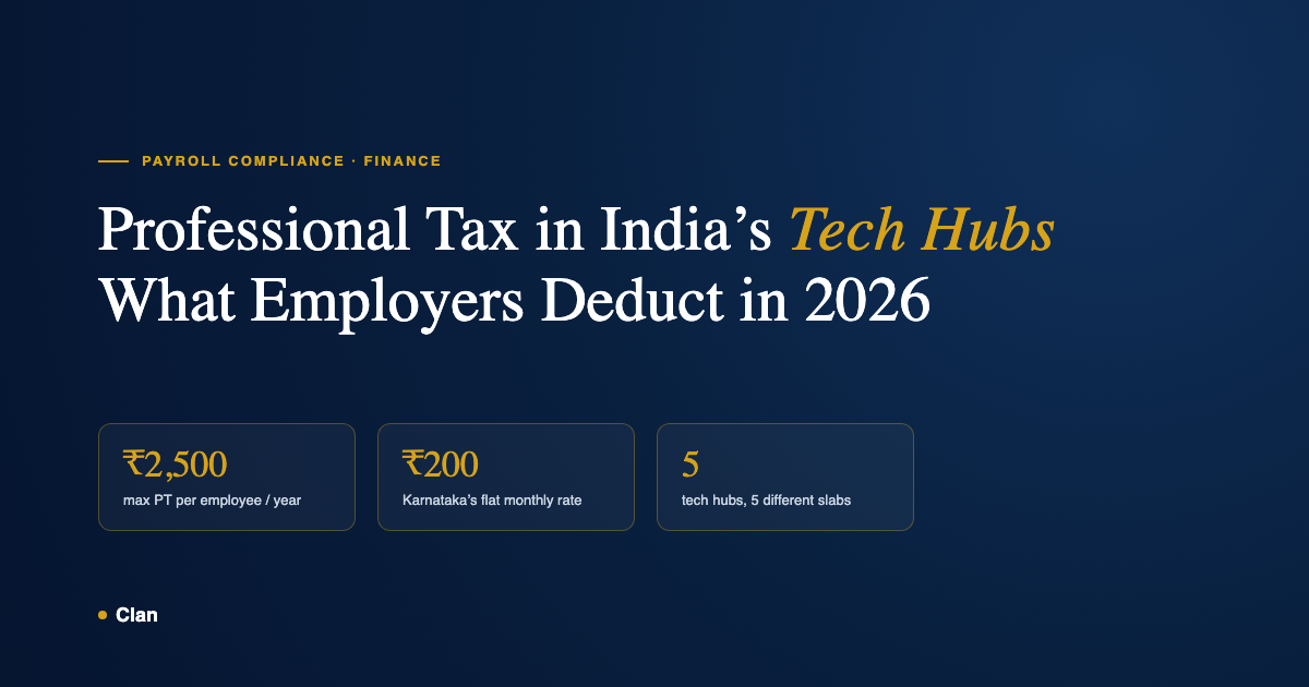Professional Tax in India's Tech Hubs: What Employers Actually Deduct in 2026